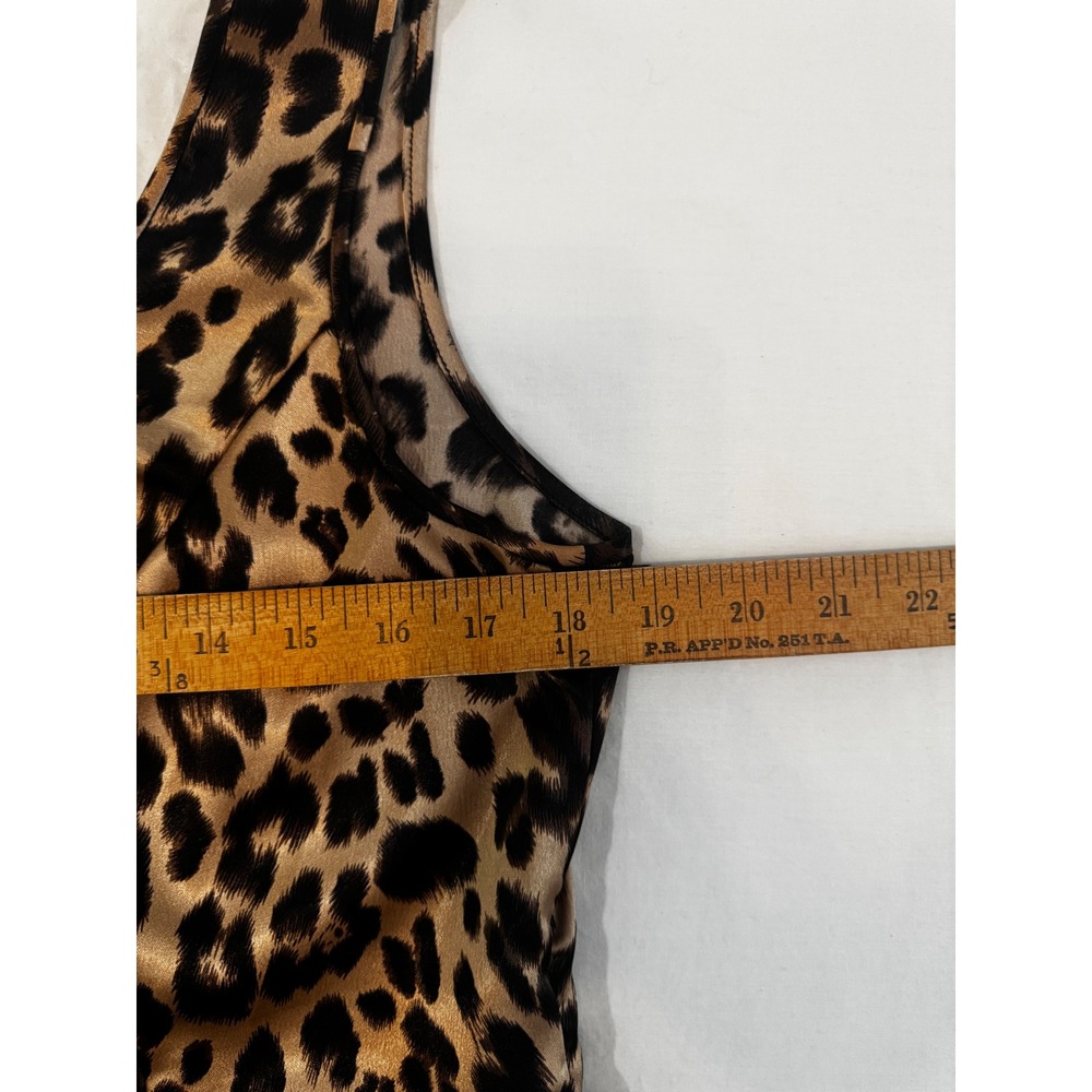 Vintage 90s Y2K Alex Evenings Glam Mob Wife Leopard Print Ruffle Jacket Set L - Picture 7 of 8